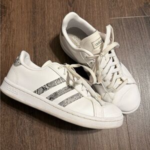 Adidas Grand Court White With Snake Print
